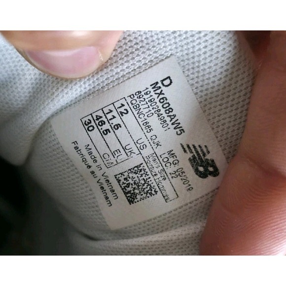 Mens Size 12 - New Balance MX608AW5 Running Shoes Triple White *Barely Worn* main image 4